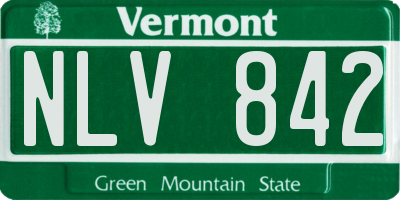 VT license plate NLV842