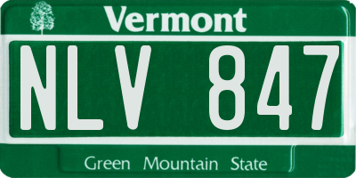 VT license plate NLV847