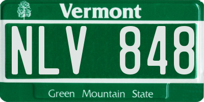 VT license plate NLV848