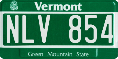 VT license plate NLV854