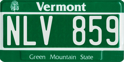 VT license plate NLV859