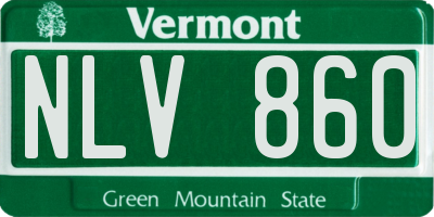 VT license plate NLV860