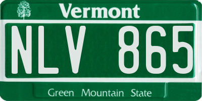 VT license plate NLV865