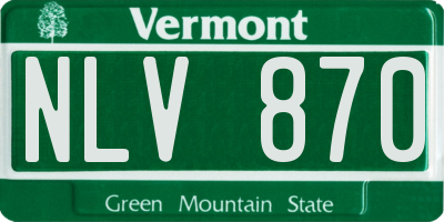 VT license plate NLV870