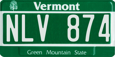VT license plate NLV874