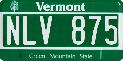 VT license plate NLV875