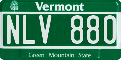 VT license plate NLV880
