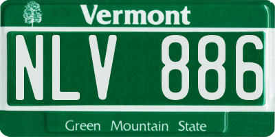 VT license plate NLV886