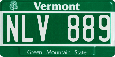 VT license plate NLV889
