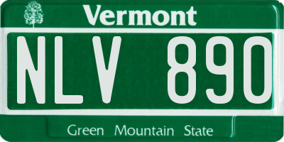 VT license plate NLV890