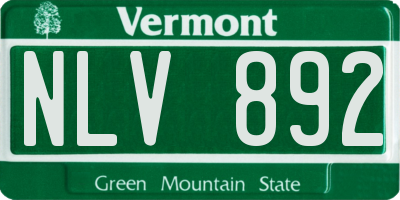 VT license plate NLV892