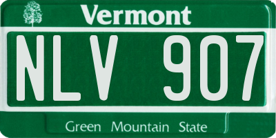 VT license plate NLV907
