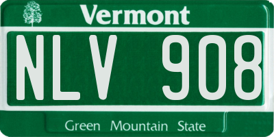 VT license plate NLV908