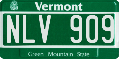 VT license plate NLV909