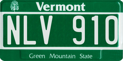 VT license plate NLV910