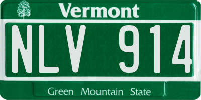 VT license plate NLV914