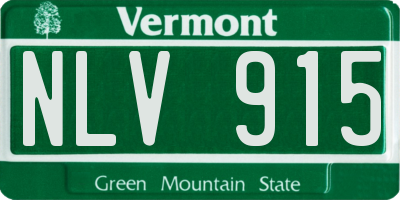VT license plate NLV915