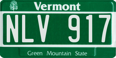 VT license plate NLV917