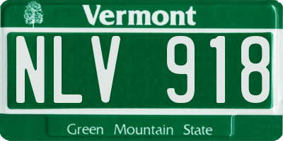 VT license plate NLV918
