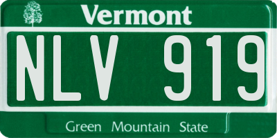 VT license plate NLV919