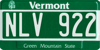 VT license plate NLV922