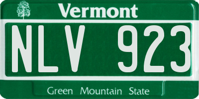 VT license plate NLV923