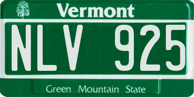 VT license plate NLV925