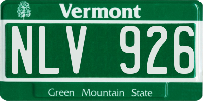 VT license plate NLV926
