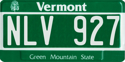 VT license plate NLV927
