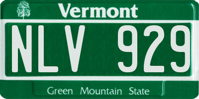 VT license plate NLV929