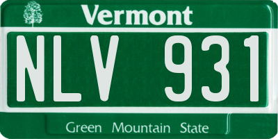 VT license plate NLV931
