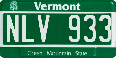 VT license plate NLV933