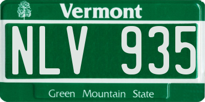 VT license plate NLV935
