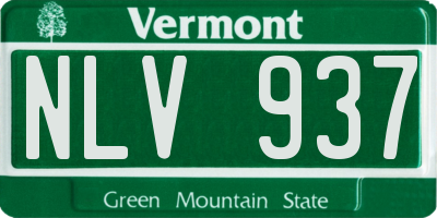 VT license plate NLV937