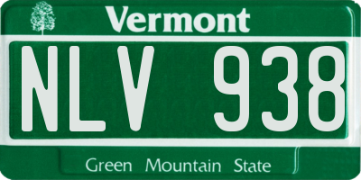 VT license plate NLV938