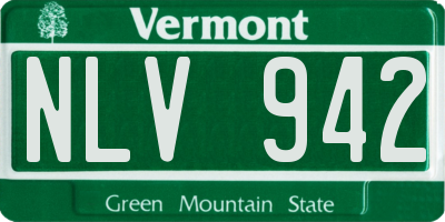 VT license plate NLV942