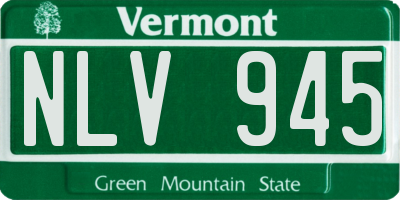 VT license plate NLV945