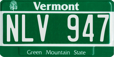 VT license plate NLV947