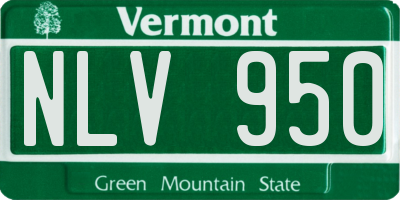 VT license plate NLV950