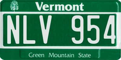 VT license plate NLV954
