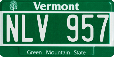 VT license plate NLV957
