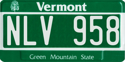 VT license plate NLV958