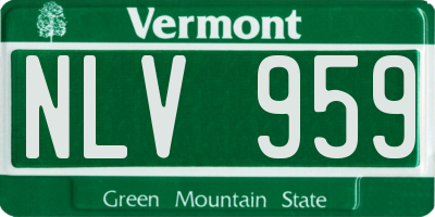 VT license plate NLV959