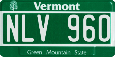 VT license plate NLV960