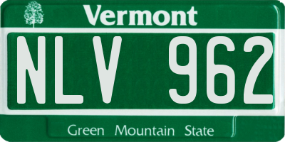 VT license plate NLV962
