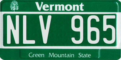 VT license plate NLV965