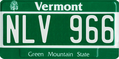 VT license plate NLV966