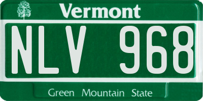 VT license plate NLV968