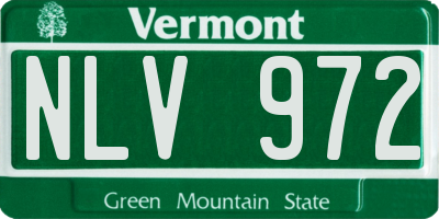 VT license plate NLV972
