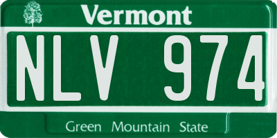 VT license plate NLV974